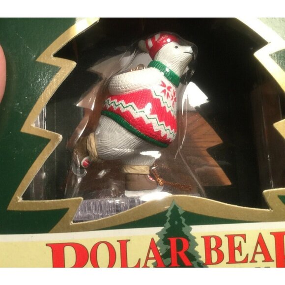 Coca-Cola Skating Polar Bear Ornament 1995 Collectible - Picture 4 of 7